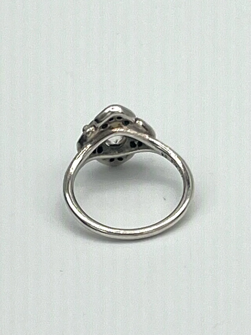 Pandora Art Deco Style Vintage Filigree Halo Ring - Sterling Silver CZ
